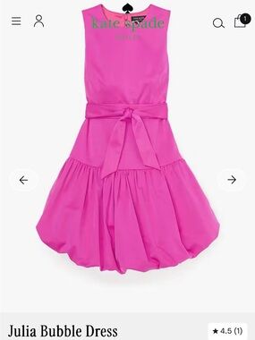 kate spade Bright Pink Tied-Waist Bubble Dress